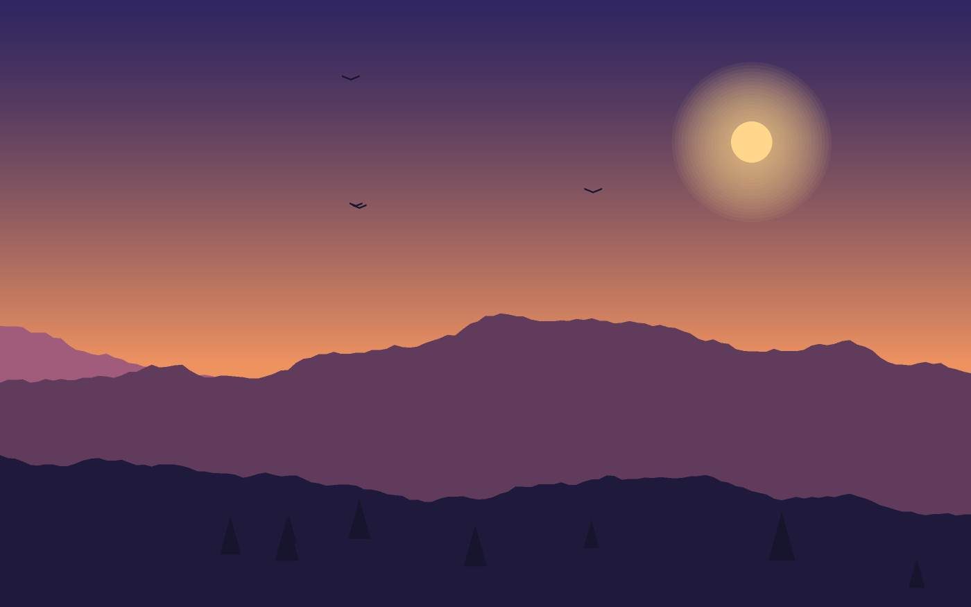 Ilustração de uma paisagem