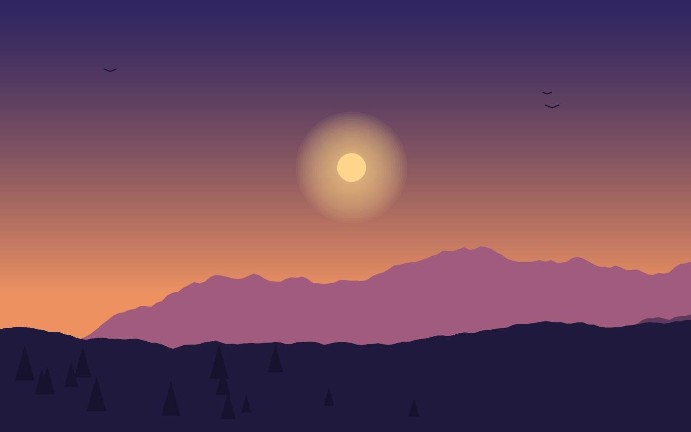 Ilustração de uma paisagem