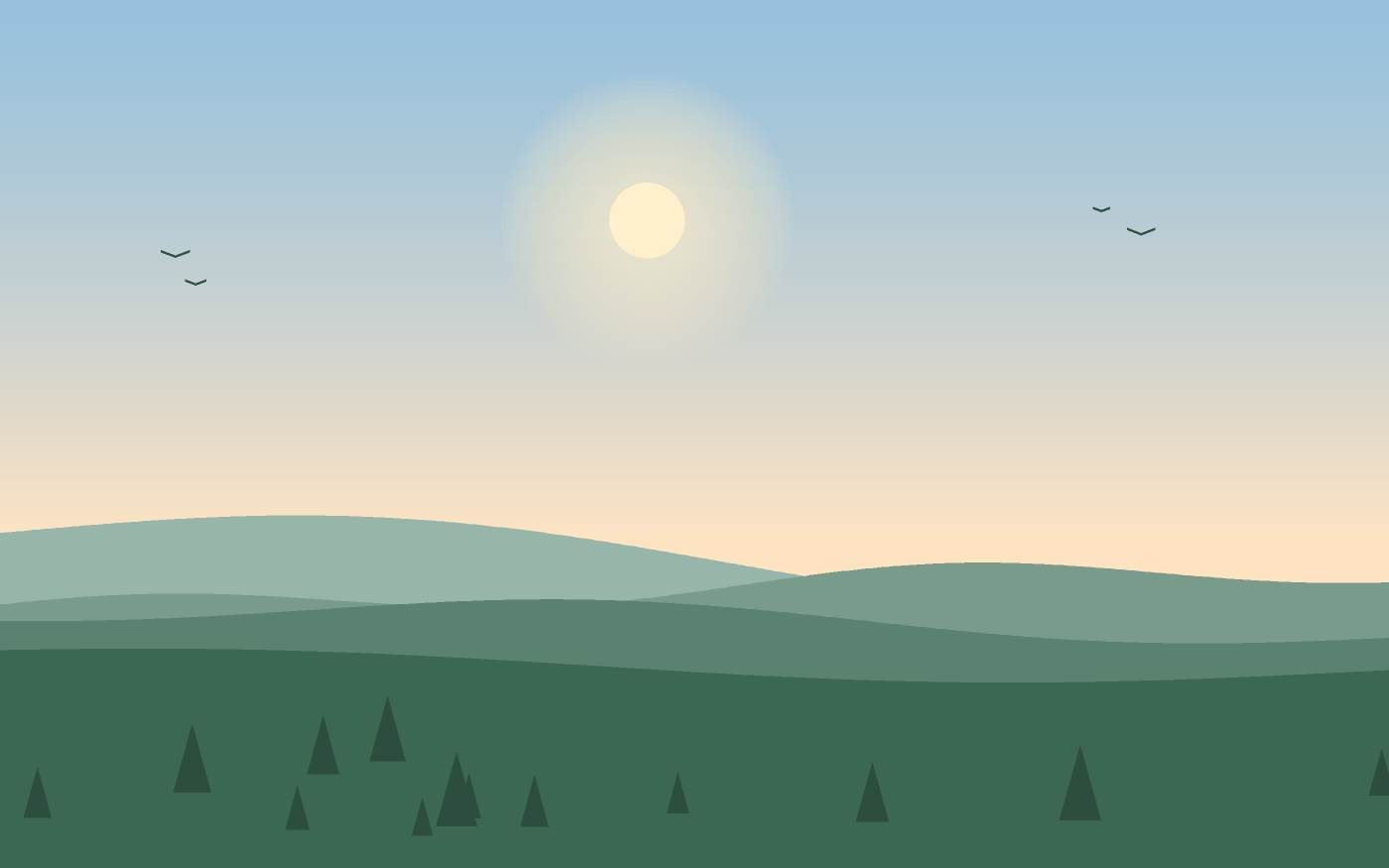 Ilustração de uma paisagem